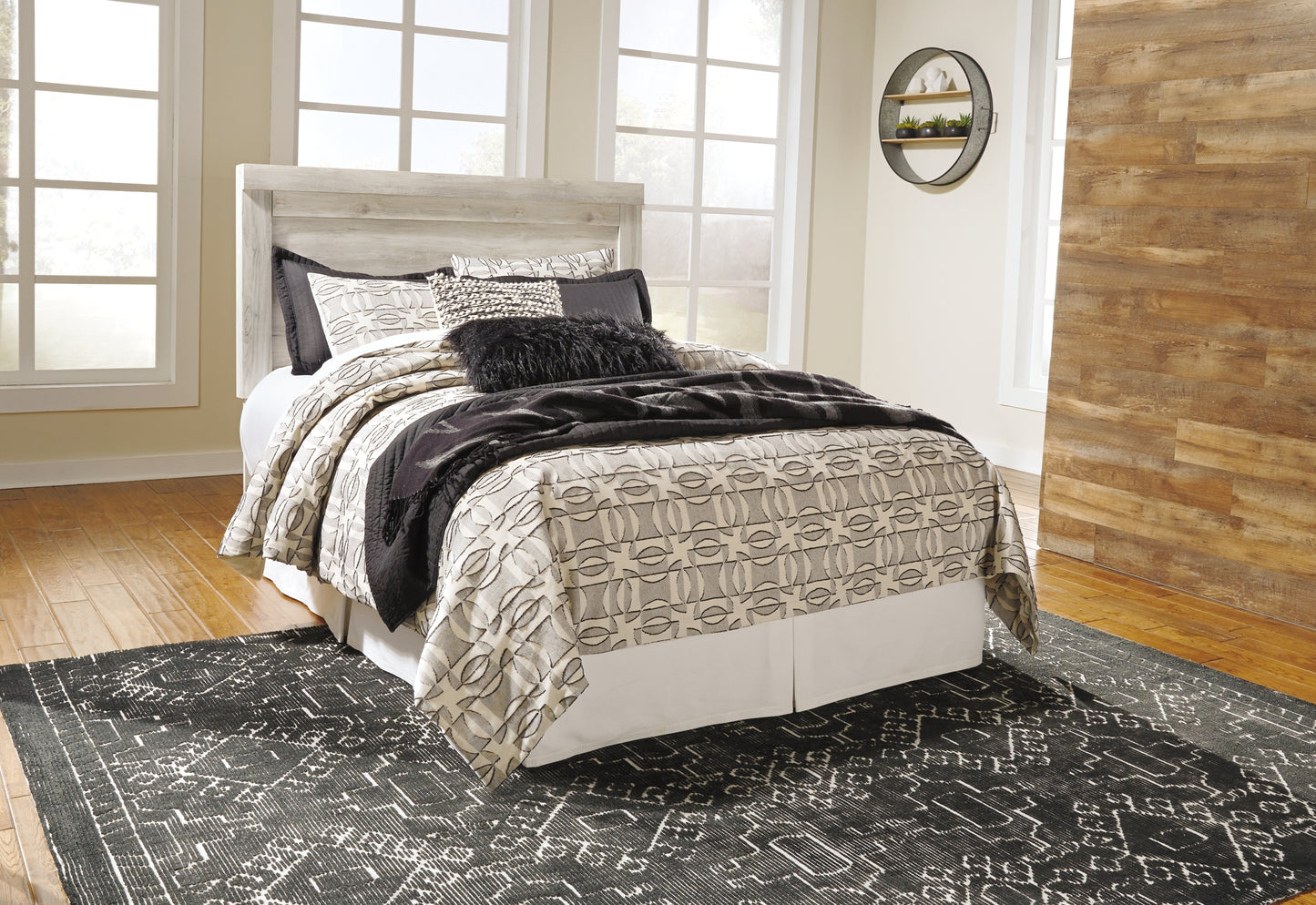 Bellaby Panel Headboard With Mirrored Dresser And Chest