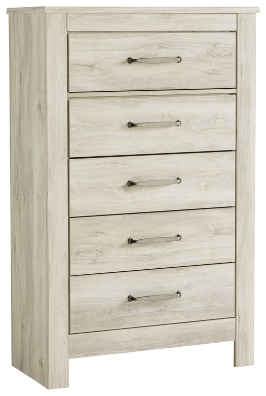 Bellaby Panel Headboard With Mirrored Dresser And Chest