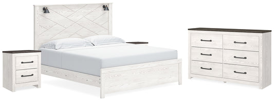 Gerridan King Panel Bed with Dresser and 2 Nightstands
