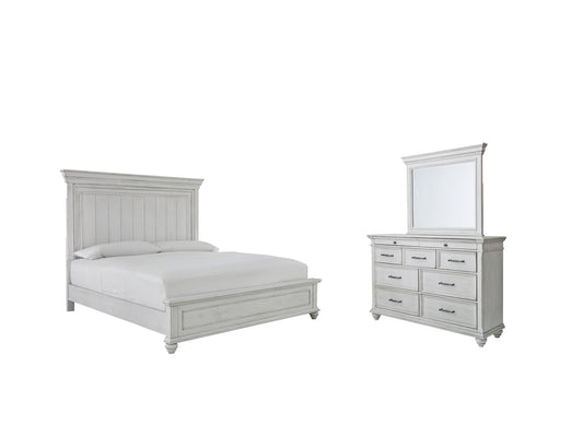 Kanwyn Queen Panel Bed with Mirrored Dresser