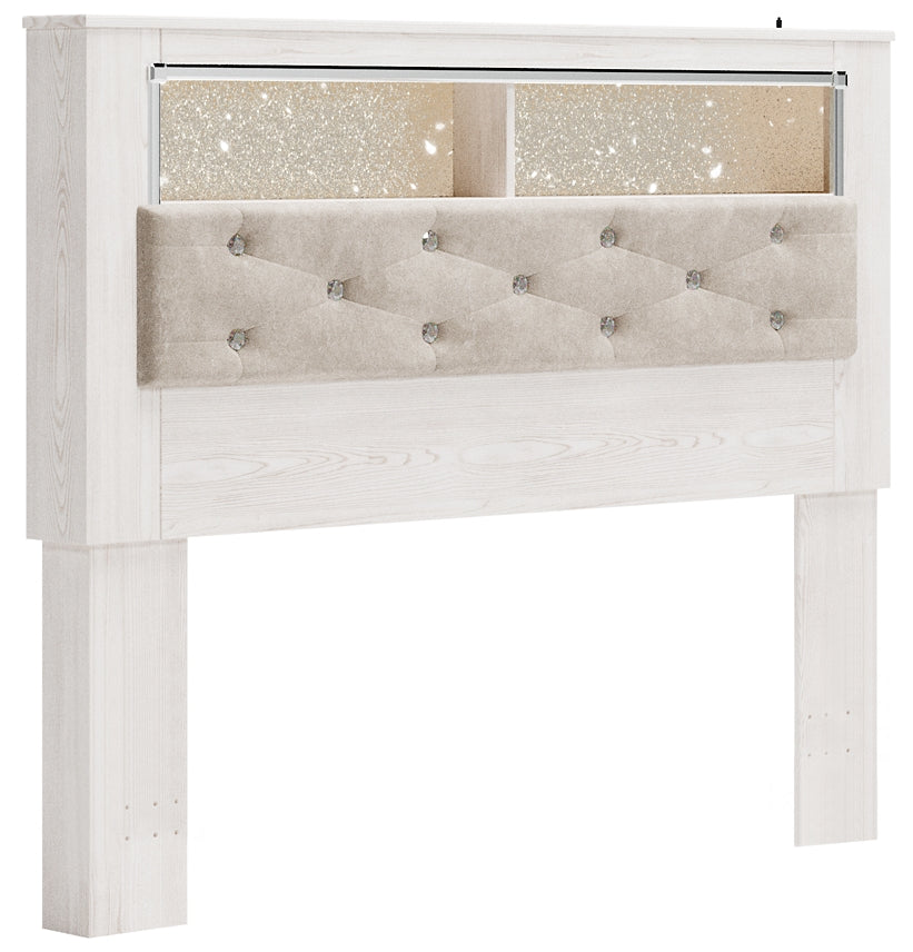 Altyra Queen Bookcase Headboard with Mirrored Dresser and Chest