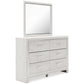 Altyra Queen Bookcase Headboard with Mirrored Dresser and Chest