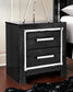 Kaydell King Upholstered Panel Headboard with Mirrored Dresser, Chest and Nightstand