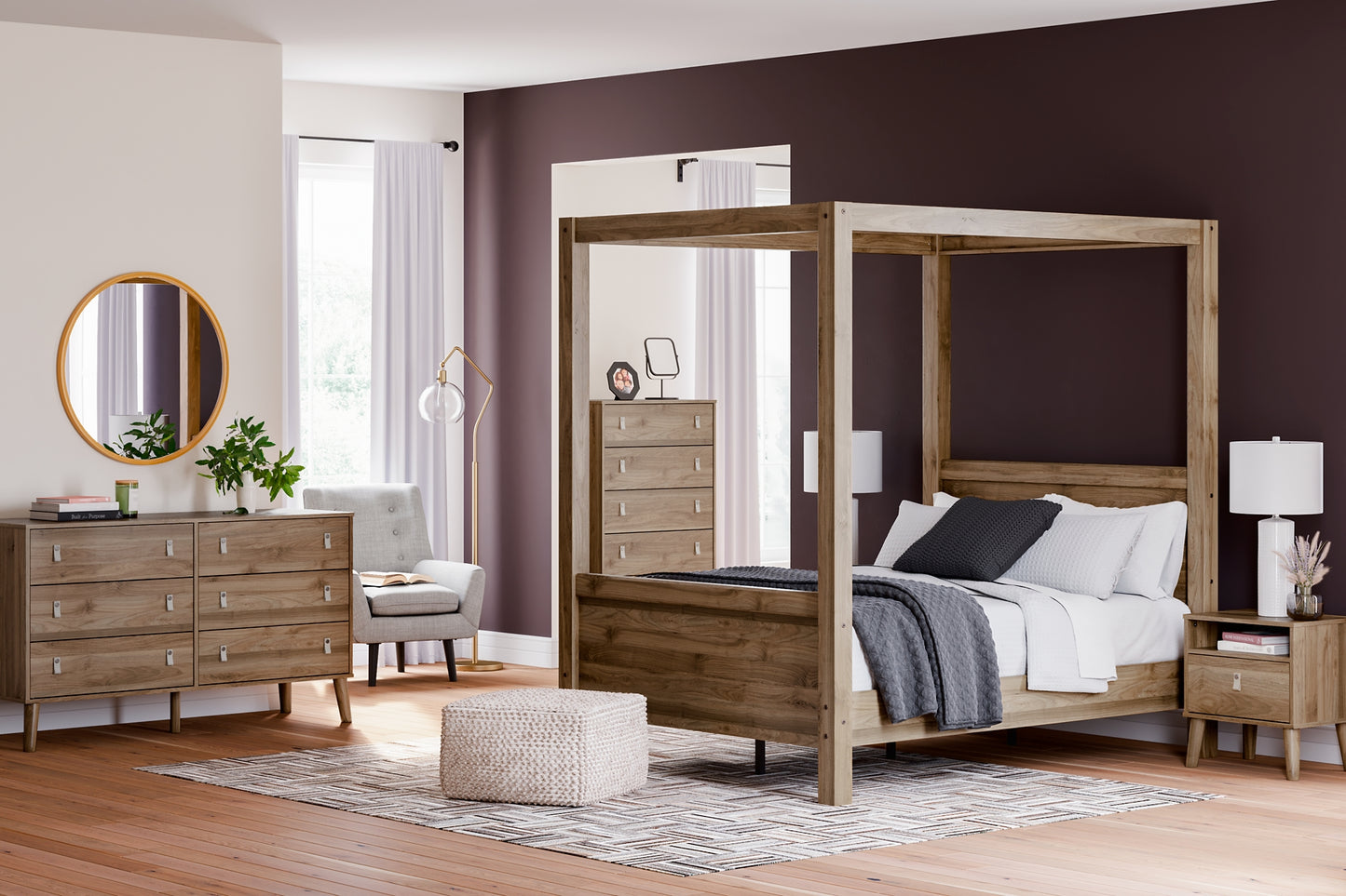 Ashley Express - Aprilyn Full Canopy Bed with Dresser, Chest and Nightstand