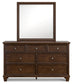 Danabrin Full Panel Bed with Mirrored Dresser