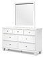 Fortman King Panel Bed with Mirrored Dresser, Chest and Nightstand